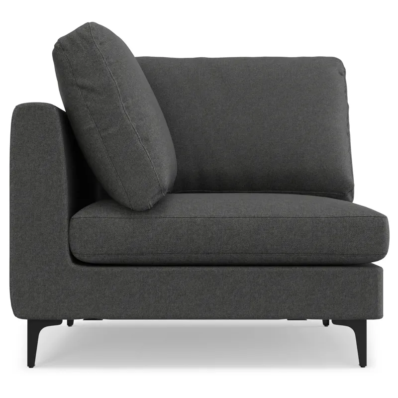 Ava - Mid Century Corner Sectional Sofa - Pebble Gray