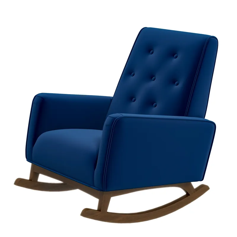 Demetrius - Solid Wood Rocking Chair - Blue