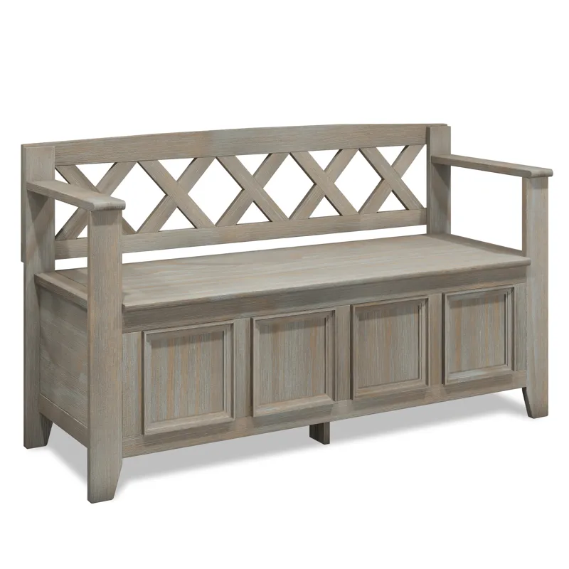 Amherst - Entryway Storage Bench - Distressed Grey