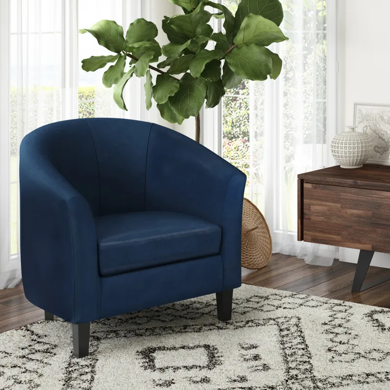 Austin - Tub Chair - Distressed Dark Blue