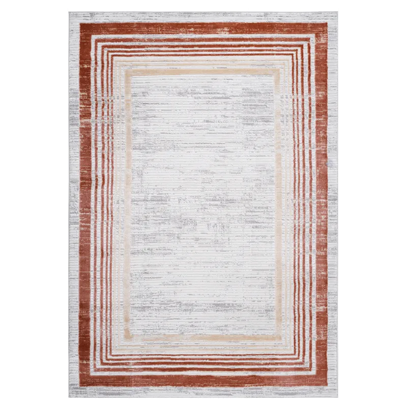 8\' x 10\' Bordered Non-Shedding Living Room Bedroom Dining Home Office Stylish And Stain Resistant 