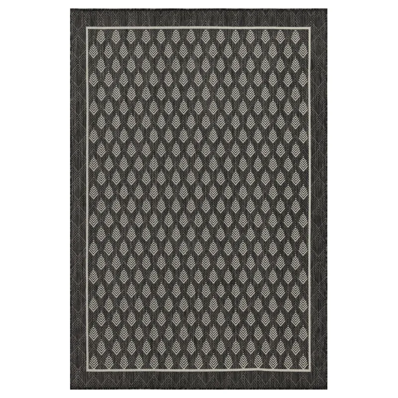 Sunshine - 2\'7\" X 7\'3\" Indoor / Outdoor Area Rug Polypropylene - Anthracite