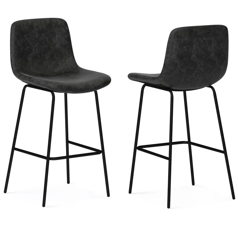 Jolie - Bar Stool (Set of 2) - Distressed Charcoal Grey