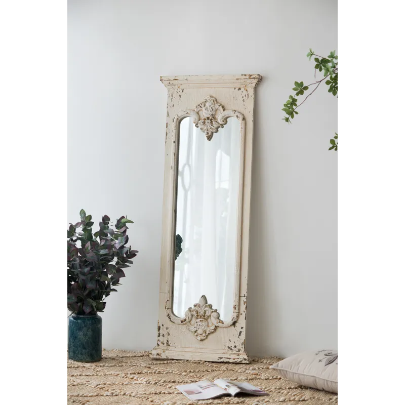 Full Length Mirror With Solid Wood Frame, Floor Mirror For Living Room Bedroom Entryway - White