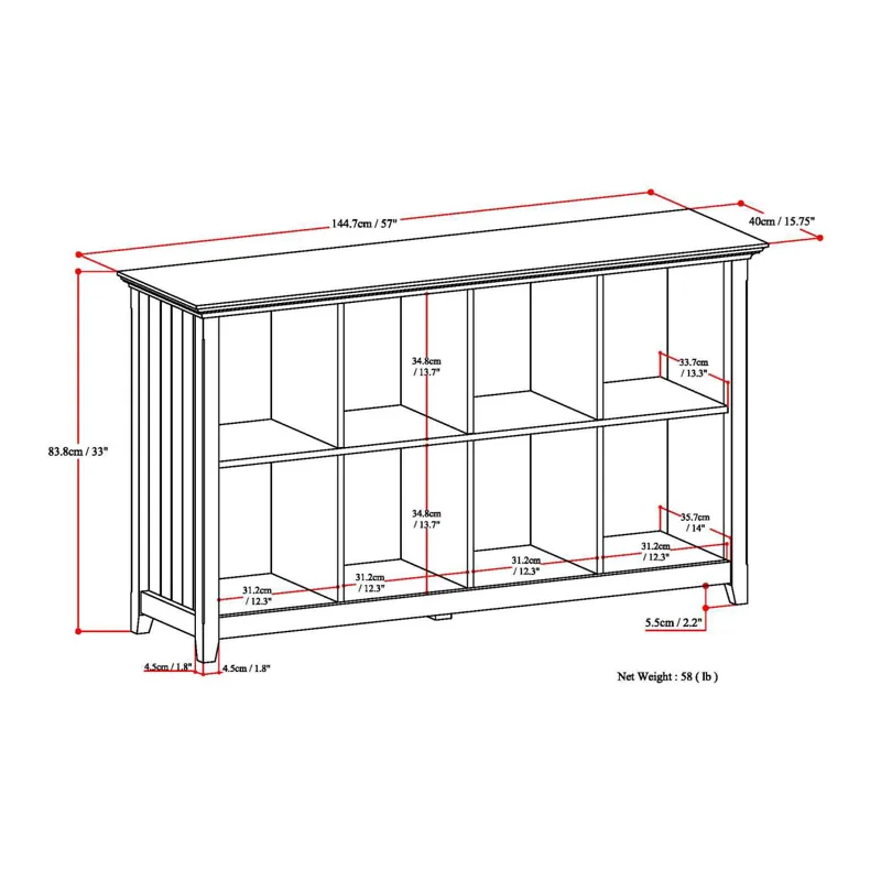 Acadian - 8 Cube Storage Sofa Table - Light Golden Brown