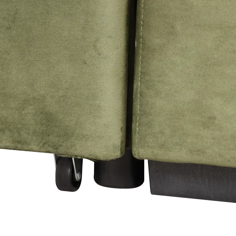 Sleeper Sofa Bed, 2 In 1 Pull Out Sofa Bed L Shape Couch With Storage Ottoman For Living Room, Bedro