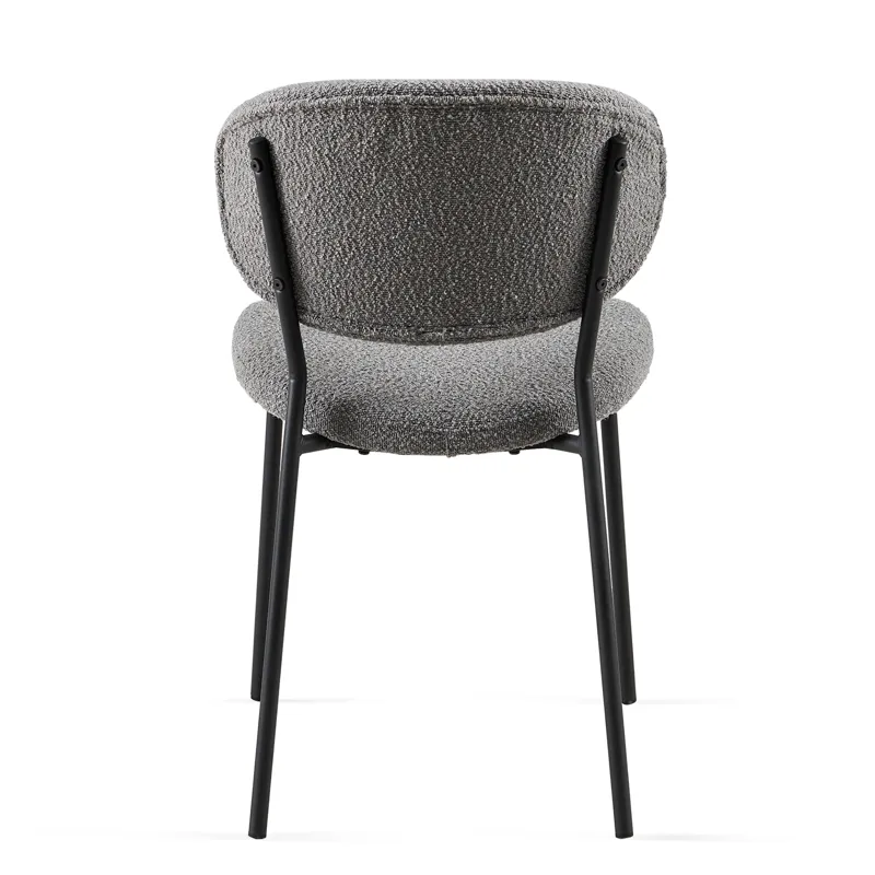 Boucle Dining Chairs, Dining Chairs With Metal Legs For Dining Room, Kitchen, Living Room (Set of 2)