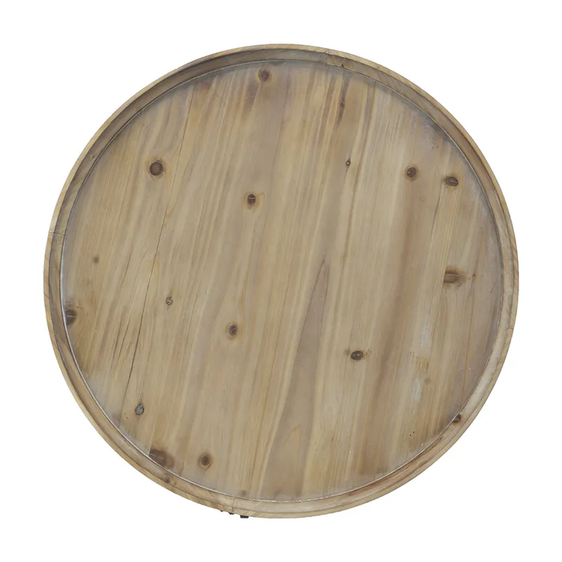 Round 2 Tiered Side Tabel, Natural End Tabel For Lving Room Bedroom Entryway - Brown