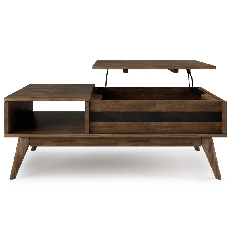Clarkson - Lift Top Coffee Table - Rustic Natural Aged Brown