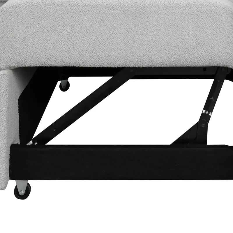 L-Shaped Sectional Pull Out Sofa Bed Sleeper Sofa With Two USB Ports, Two Power Sockets And A Movabl