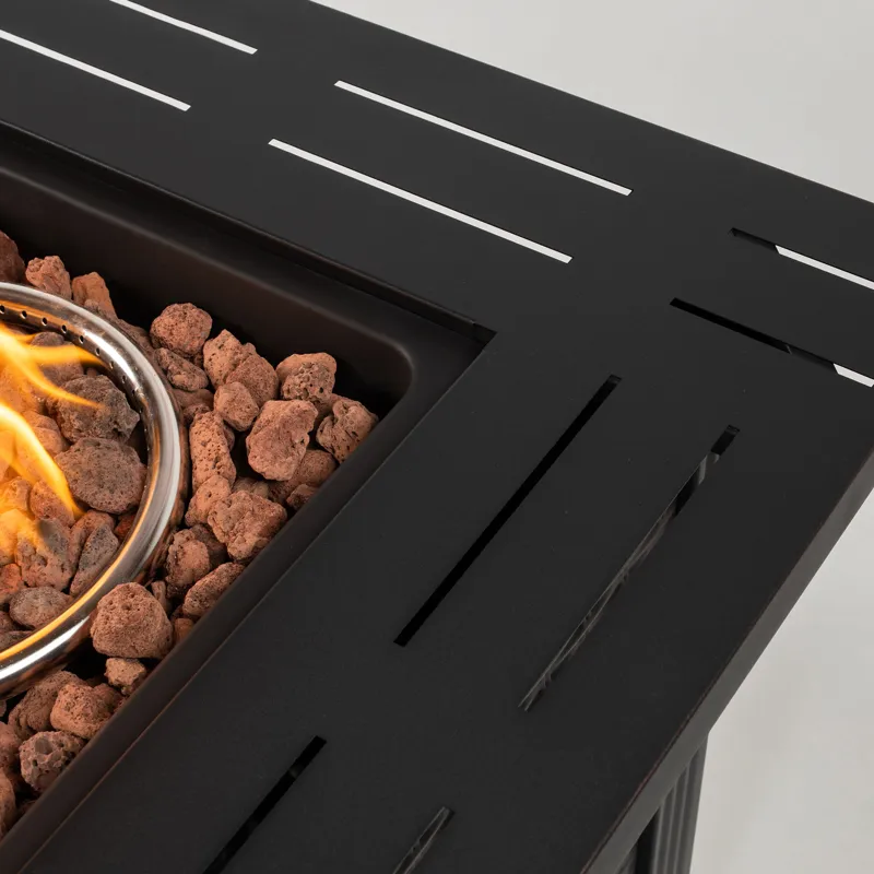 28\" Square Fire Pit Table - Brown