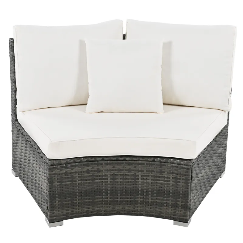 Outdoor Patio Furniture Luxury Circular Sofa Set Rattan Wicker Sectional Sofa Lounge Set With Temper