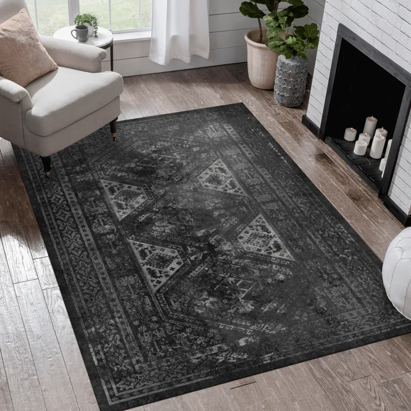 9\' x 12\' Area Rug, Washable Rug, Low-Pile, Non-Slip, Non-Shedding, Foldable, Kid & Pet Friendly Ar