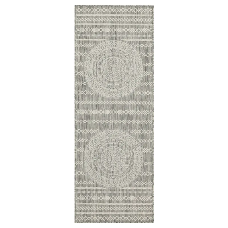 Sunshine - 2\'7\" X 7\'3\" Indoor / Outdoor, Area Rug Polypropylene - Silver