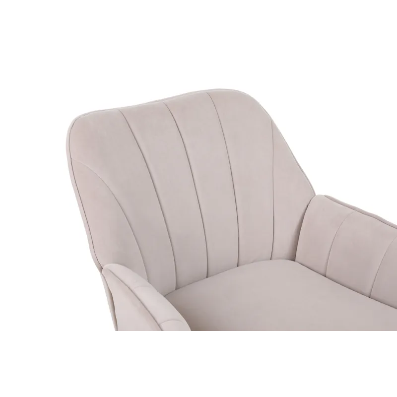 Modern Mid-Century Chair Velvet Sherpa Armchair For Living Room Bedroom Office - Beige