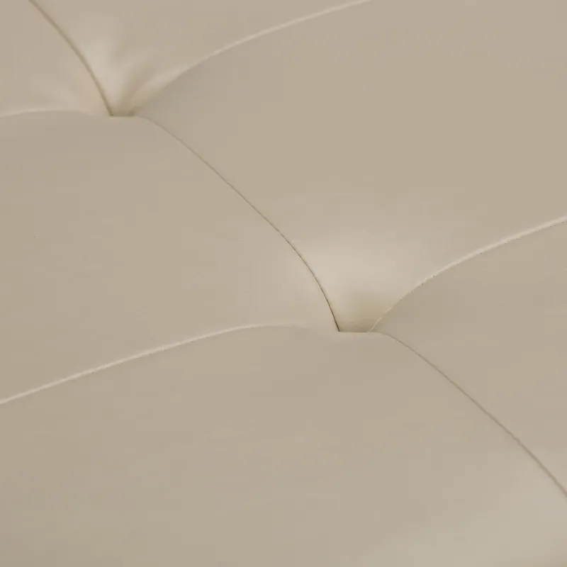 Dover - Square Coffee Table Storage Ottoman - Satin Cream