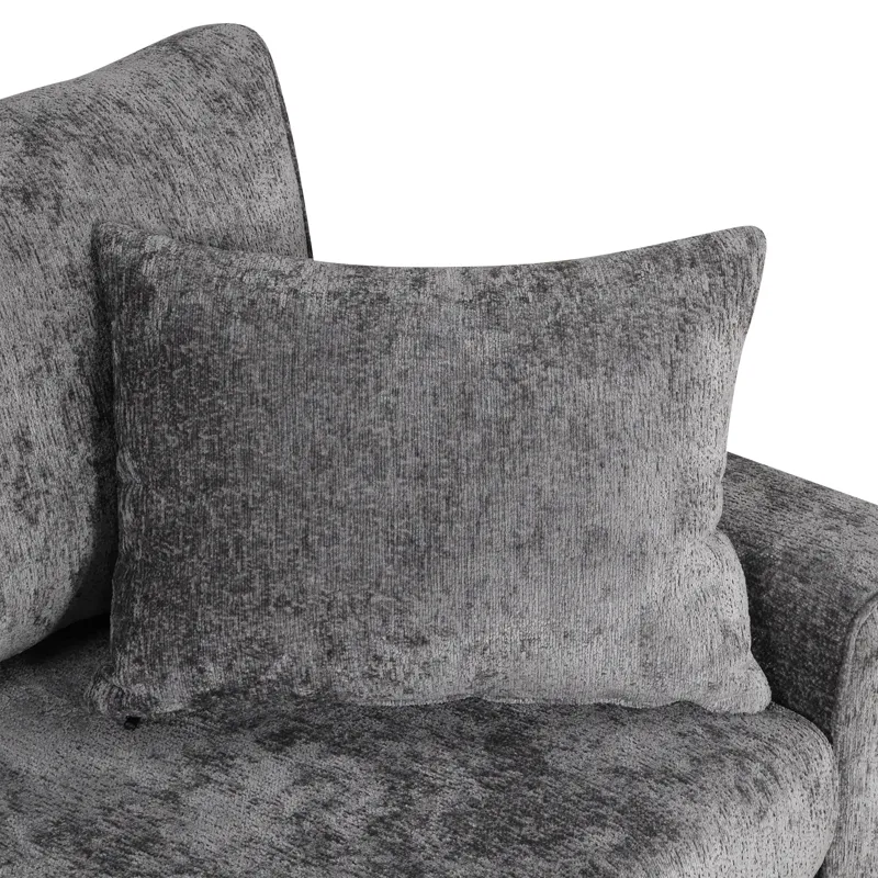 Sectional Sofa Pull-Out Sofa Bed Sleeper With A Storage Ottoman, Three Pillows And Charging Devices 