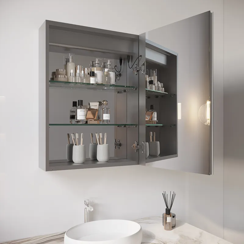 26X20\" Bathroom Medicine Cabinet With LED Mirror, Anti-Fog, Waterproof, 3000K~6000K Single Door Lig