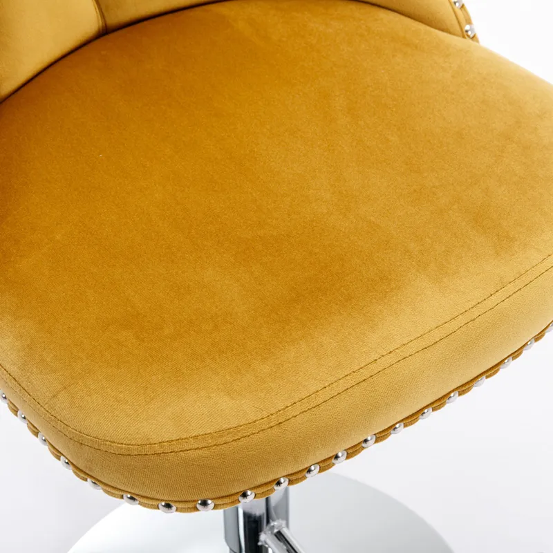 Swivel Velvet Barstools Adjusatble Seat Height From 25-33\", Modern Upholstered Chrome Base Bar Stoo