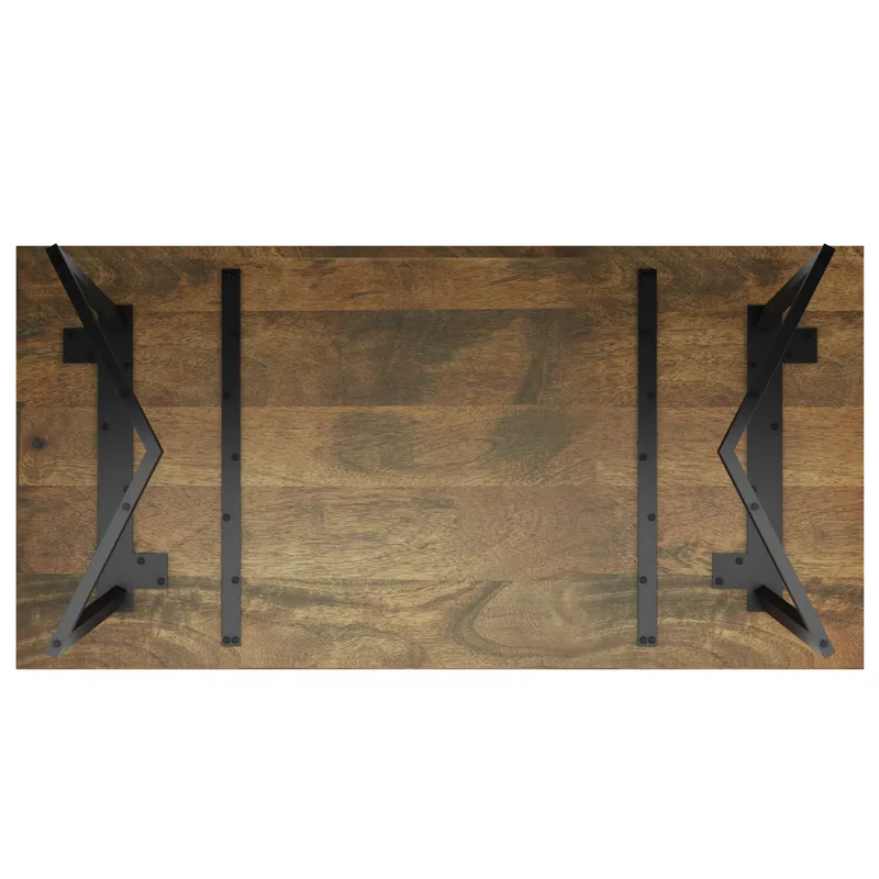 Watkins - Dining Table with Inverted Metal Base - Light Brown