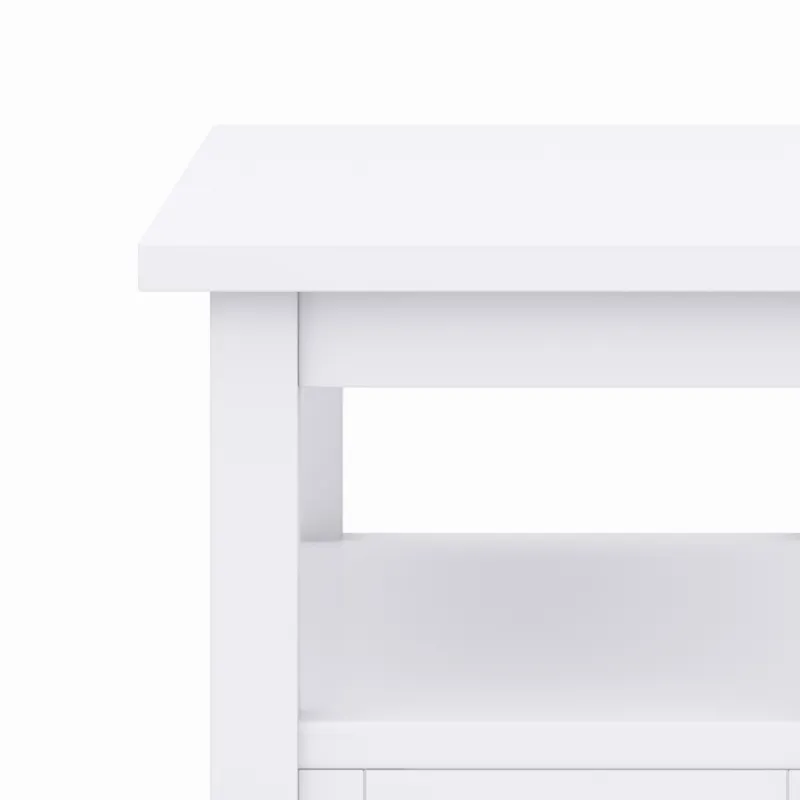Warm Shaker - Narrow Side Table - White