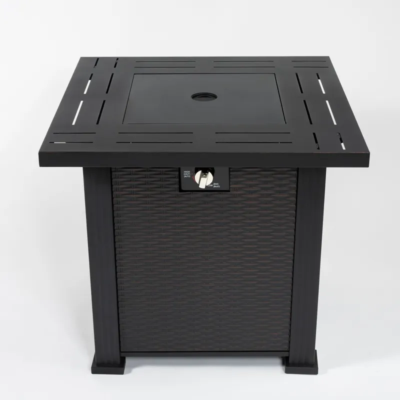 28\" Square Fire Pit Table - Brown