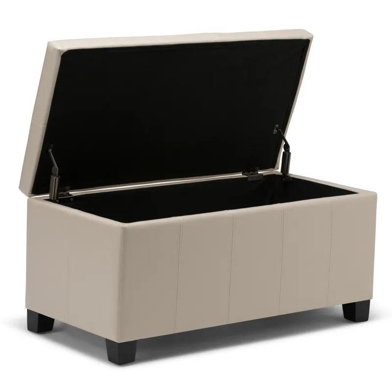 Dover - Storage Ottoman Bench - Satin Cream