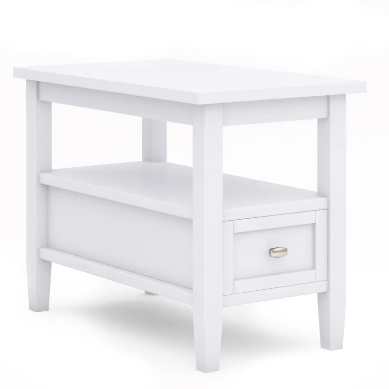 Warm Shaker - Narrow Side Table - White