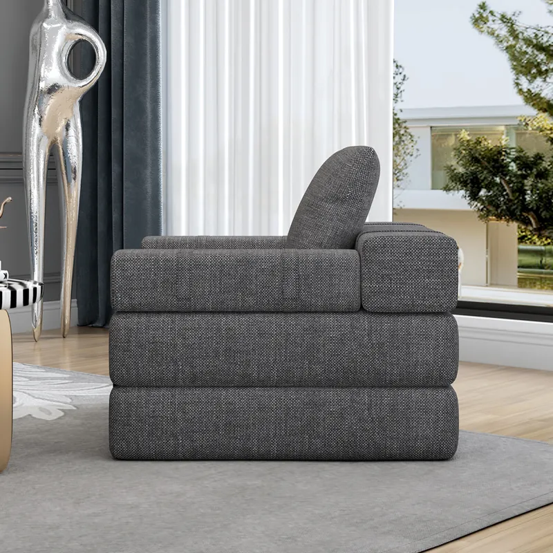 Single Sofa Chair That Converts To A Single Sofa Bed For Living Room, Guest Room, Playroom - Dark Gr