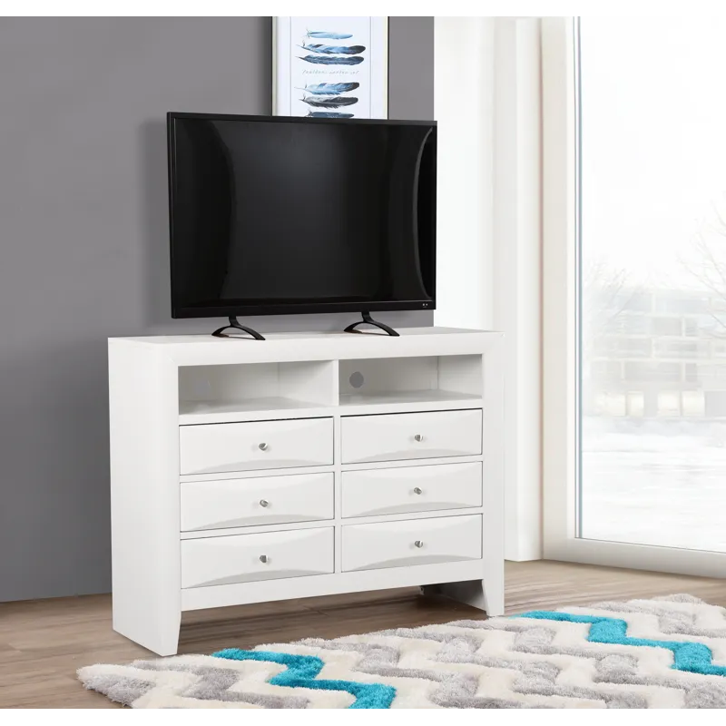 Marilla - G1570-TV2 Media Chest - White