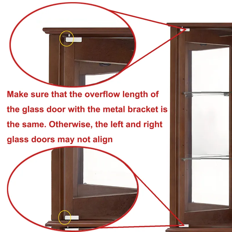 Corner Curio Dispaly Cabinet With Lights, Adjustable Tempered Glass Shelves, Mirrored Back (E26 Light Bulb Not Included) - Walnut