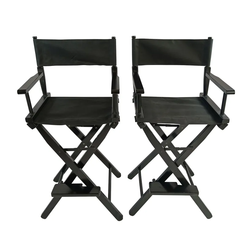 Casual Home Director\'s Chair, Foldable Style, Suitable For Adults (Set of 2) - Black