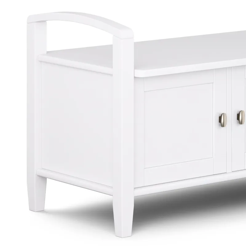 Warm Shaker - Entryway Storage Bench - White