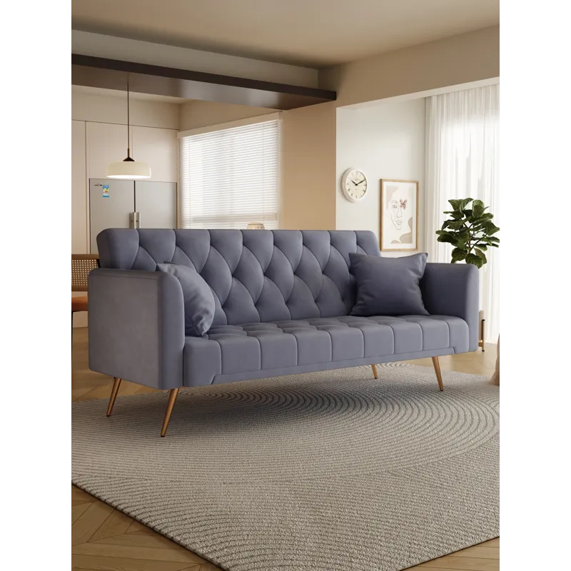 Convertible Double Folding Living Room Sofa Bed - Gray