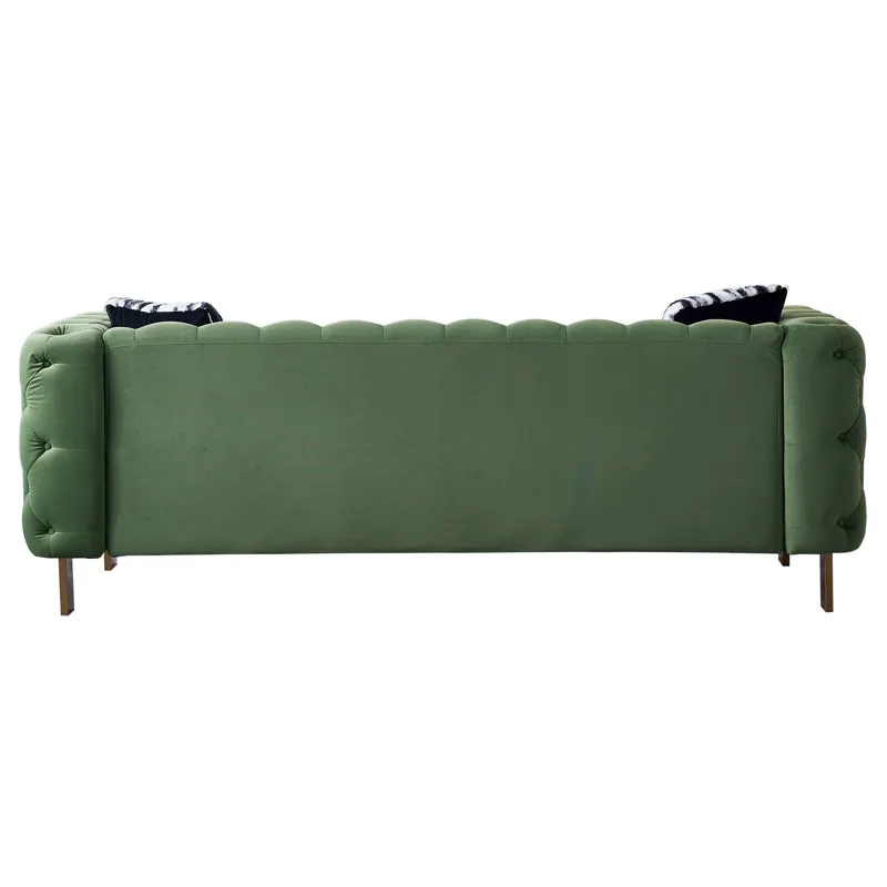 Chesterfield - Modern Tufted Velvet Living Room Sofa, 84.25\'\'W Couch - Mint Green