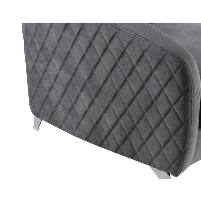 Sofia - Velvet Modern Chic Accent Armchair - Gray
