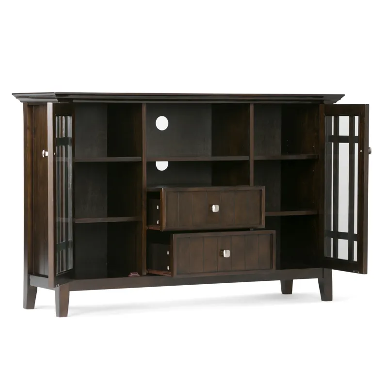 Bedford - Tall TV Media Stand - Dark Tobacco Brown