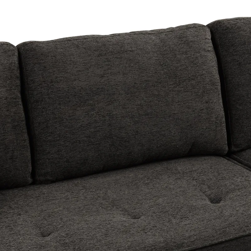 Modern L-Shape 3 Seat Reversible Sectional Couch, Pull Out Sleeper Sofa With Storage Chaise And 2 St