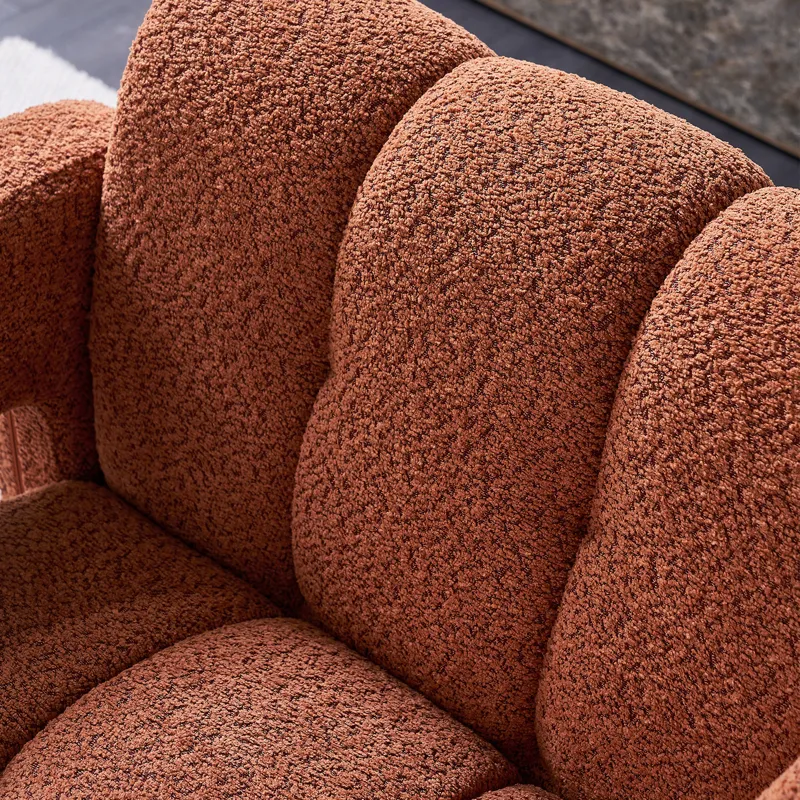 31.10\" Wide Boucle Upholstered Accent Chair - Orange
