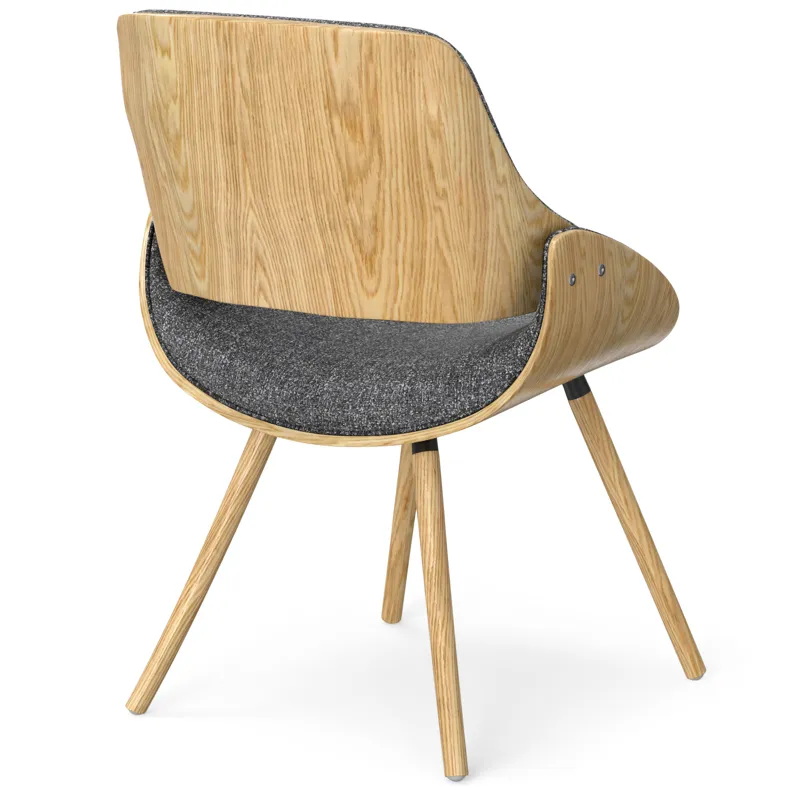Malden - Bentwood Dining Chair with Wood Back - Grey / Light Brown