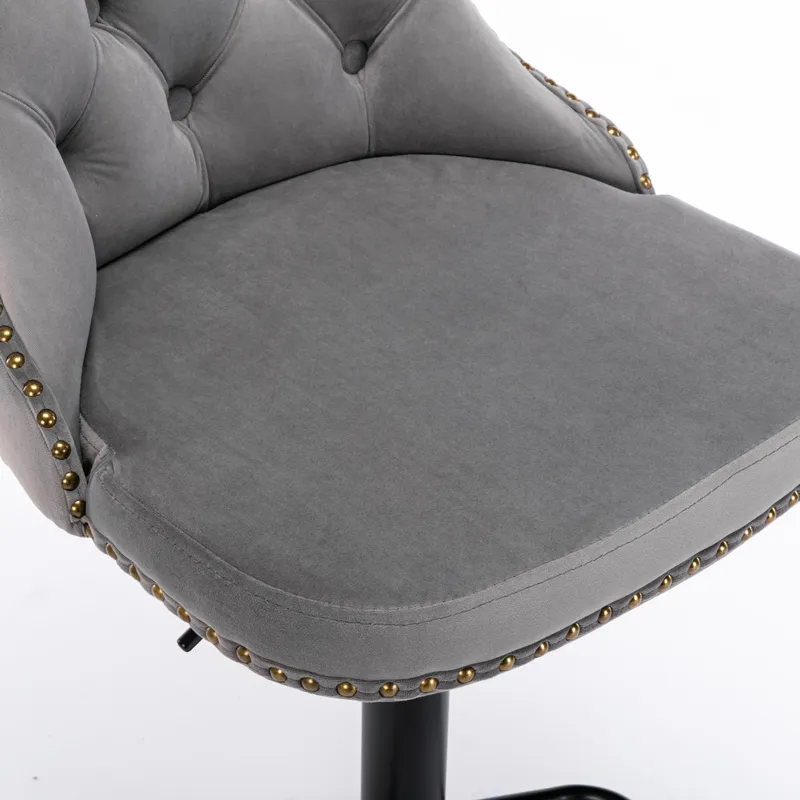 Swivel Velvet Barstools Adjusatble Seat Height , Modern Upholstered Bar Stools With Backs Comfortabl