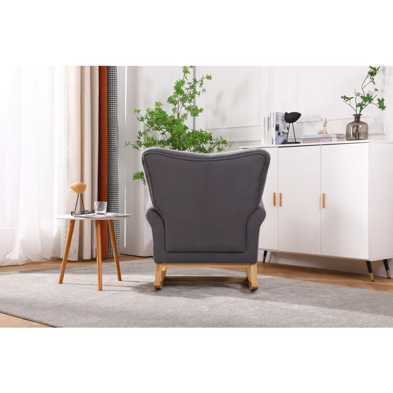 Modern Rocking Chair, Upholstered Accent Chair For Nursery, Playroom, Bedroom And Living Room, Small