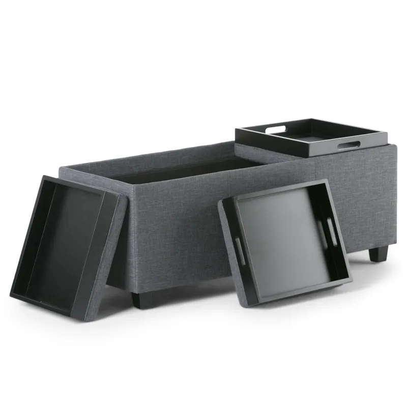 Avalon - Storage Ottoman - Slate Grey