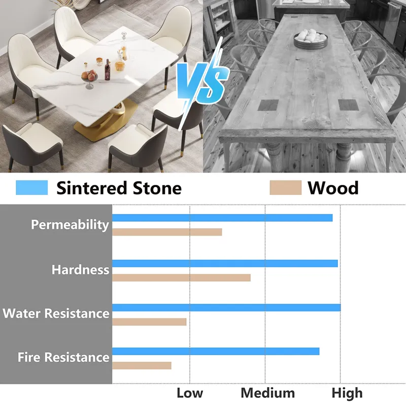 63\" Modern Artificial Stone Panel Double-Ring Stainless Steel Metal Legs, Can Accommodate 6-8 Peopl