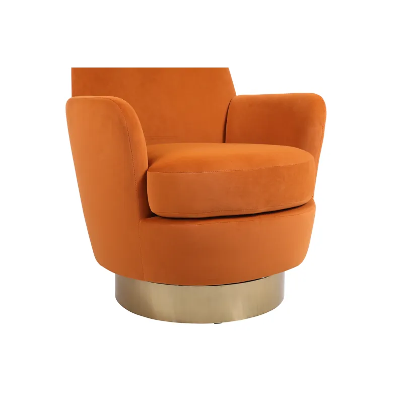 Velvet Swivel Barrel Chair, Swivel Accent Chairs Armchair For Living Room, Reading Chairs For Bedroo