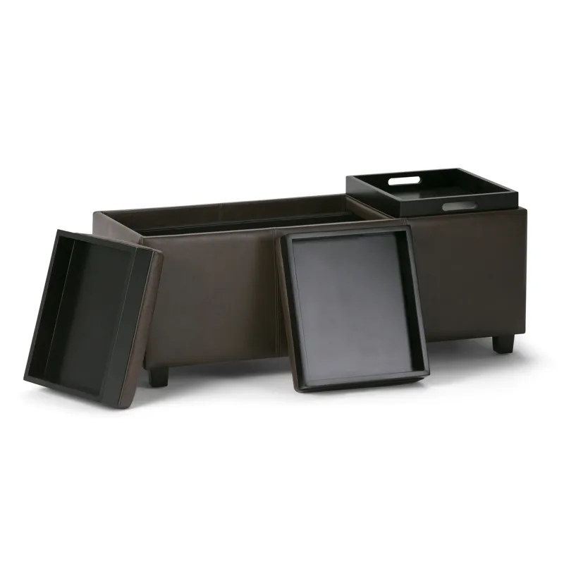 Avalon - Storage Ottoman - Chocolate Brown