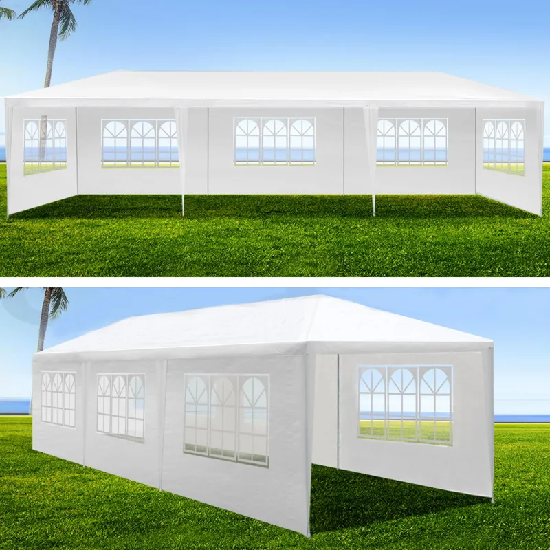 10X30' Wedding Party Canopy Tent Outdoor Gazebo With 8 Removable Sidewalls - White