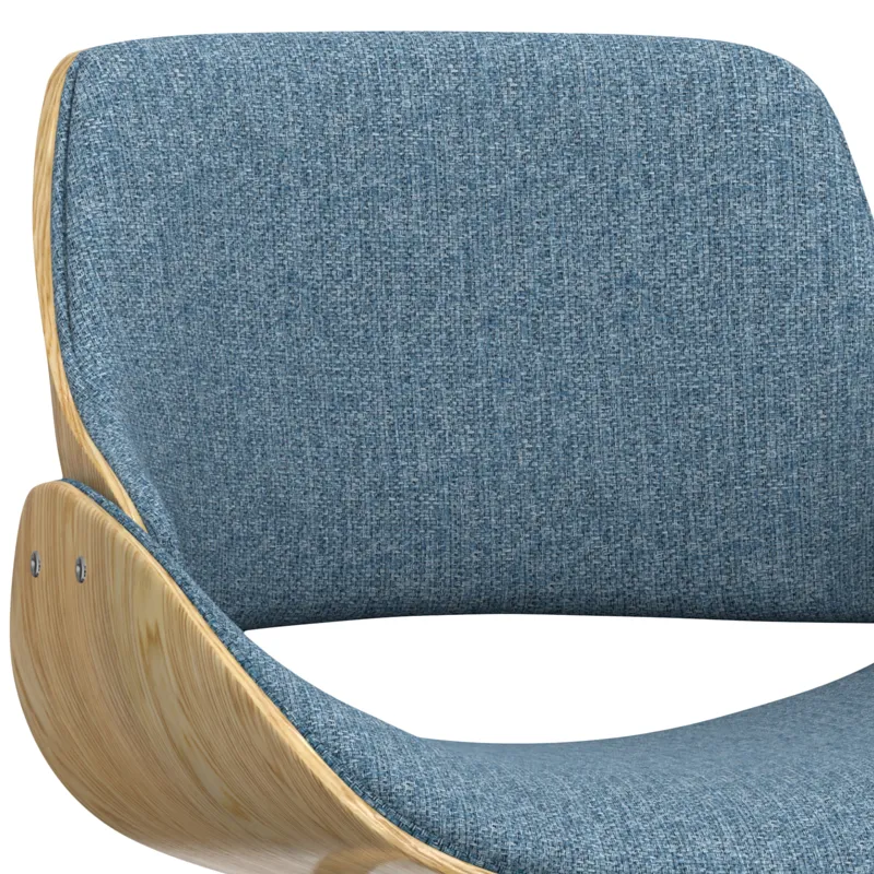 Malden - Bentwood Dining Chair with Wood Back - Denim Blue / Light Brown