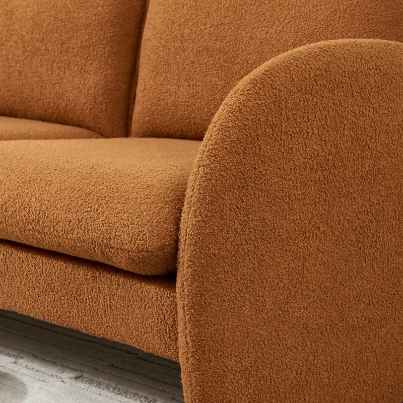 Loveseat Sofa Small Couch For Living Room, Sherpa Fabric Upholstered Loveseat Sofa Couch, Small Love
