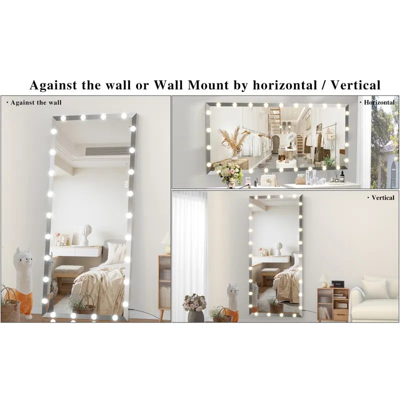 Hollywood - Full Length Mirror With Lights Oversized Full Body Vanity Mirror With 3 Color Modes Ligh